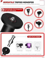 A300 Round Base Monopod Light Stand 60" 2 Pack in Black, alternate view 6