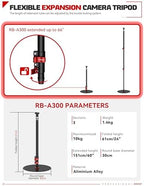 A300 Round Base Monopod Light Stand 60" 2 Pack in Black, alternate view 7