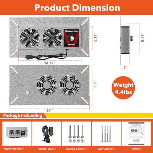 Abestorm 220 CFM Crawlspace Ventilation Fan with Humidistat, alternate view 2