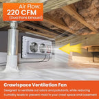 Abestorm 220 CFM Crawlspace Ventilation Fan with Humidistat, alternate view 3