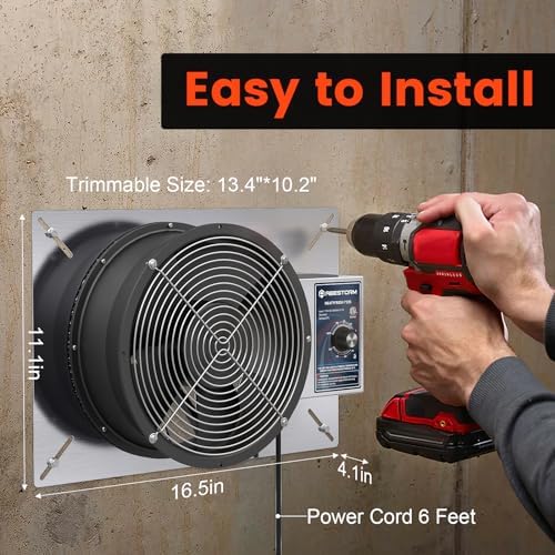 Abestorm 720 CFM Crawlspace Ventilation Fan with Humidistat 10 Inch, alternate view 5