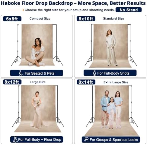 Abstract Photography Backdrop for Photoshoot 8x12ft, Beige, No Stand in 8x12ft in Beige, alternate view 3