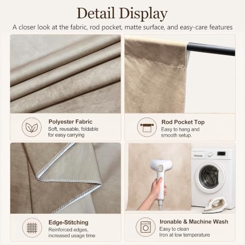 Abstract Photography Backdrop for Photoshoot 8x14ft, Beige, No Stand in 8x14ft in Beige, alternate view 4