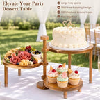 Acacia Wood 3 Tier Cupcake Stand, Serving Tray for Party, 360° Rotatable Tiered Tray Cake Stand Dessert Display, alternate