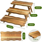 Acacia Wood 3 Tier Cupcake Stand, Serving Tray for Party, Foldable Dessert Table Display Set, Tiered Tray Decor, alternate
