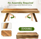Acacia Wood 3 Tier Cupcake Stand, Serving Tray for Party, Foldable Dessert Table Display Set, Tiered Tray Decor, alternate