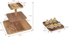 Acacia Wood 3 Tier Cupcake Stand with 2 Removable Snack Tray, Rustic Square Cup Cake Tower Stand for 25, alternate view 3
