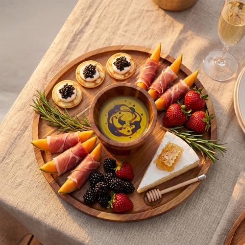 Acacia Wood Cake Stand with Lid, 12in Shockproof Acrylic Dome Display Stand in Wood, alternate view 5