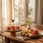 Acacia Wood Cake Stand with Lid, 12in Shockproof Acrylic Dome Display Stand in Wood, alternate view 7