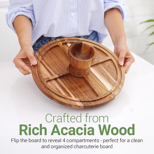 Acacia Wood Cake Stand with Lid (Acrylic) 12 Inch Round Cake Holder Stand with 5 Bonus Cake Sheets, 2-in-1, alternate view 5