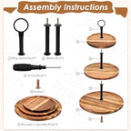 Acacia Wood Cake Stand with Lid Dessert Table Display Set of 5 in 5 Pc, alternate view 5