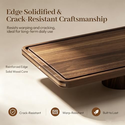Acacia Wood Cake Stand with Shatterproof Lid, 2 Pack 2-in-1 Rectangle Dessert Table Display Set & Charcuterie, alternate view