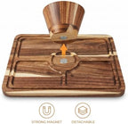 Acacia Wood Rectangular Cake Stand with Lid Double-Sided Charcuterie Board in Acacia Wood, alternate view 5