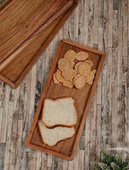 Acacia Wood Rectangular Wooden Platters for Home Decor, Food, Vegetables, Fruit, Charcuterie, Appetizer Serving, alternate