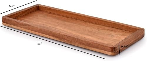 Acacia Wood Rectangular Wooden Platters for Home Decor, Food, Vegetables, Fruit, Charcuterie, Appetizer Serving, alternate