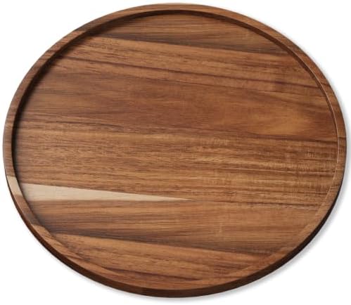 Acacia Wood Serving Tray,11.8 Inch Decorative Trays, Home Decor in Brown
