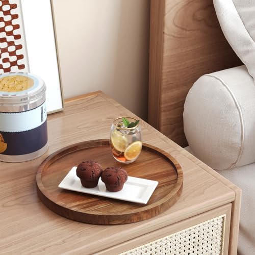 Acacia Wood Serving Tray,8.7 Inch Decorative Trays, Home Decor in Brown, alternate view 4