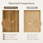 Acacia Wood Serving Tray with Handles, Set of 2 Rustic Decor Platters in Acacia, alternate view 5