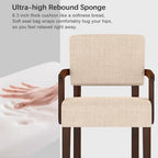 Accent Chair, Armchair with Solid Wood Frame and Legs, Beige in Beige, alternate view 4