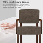 Accent Chair, Armchair with Solid Wood Frame and Legs, Brown in Brown, alternate view 5