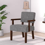 Accent Chair, Armchair with Solid Wood Frame and Legs, Gray in Gray