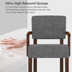 Accent Chair, Armchair with Solid Wood Frame and Legs, Gray in Gray, alternate view 4
