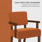 Accent Chair, Mid-Century Armchair with Solid Wood Frame, Orange in One Chair in Linen Orange, alternate view 4