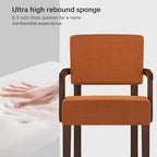 Accent Chair, Mid-Century Armchair with Solid Wood Frame, Orange in One Chair in Linen Orange, alternate view 5