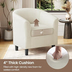 Accent Chairs Set of 2, Corduroy Barrel Armchairs Beige, alternate view 7