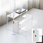 Acrylic 3-Tier Riser Display Shelf for Figurines, Desserts Holder, Collections Organizer and Cosmetic Items, alternate view 3