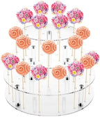 Acrylic 3 Tiers Cake Pop Stand, 36 Holes for Display Candy Dessert in Clear
