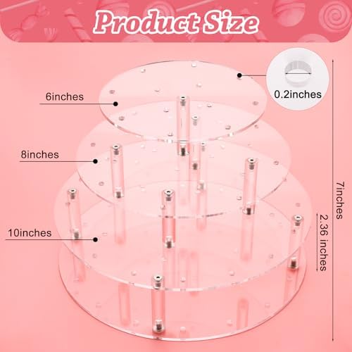 Acrylic 3 Tiers Cake Pop Stand, 36 Holes for Display Candy Dessert in Clear, alternate view 3