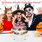 Acrylic 3 Tiers Cake Pop Stand, 36 Holes for Display Candy Dessert in Clear, alternate view 6
