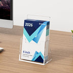 Acrylic Brochure Holder 4 Inch, 4 Pack Flyer Holder, Clear Pamphlets Holder in 8.5 x 11 inches in Clear, alternate view 5