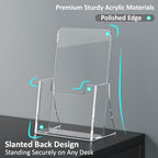 Acrylic Brochure Holder 4 Inch, 6 Pack Flyer Holder, Clear Pamphlets Holder in 8.5 x 11 inches in Clear, alternate view 4