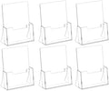 Acrylic Brochure Holder 6'' x 9'', 6 Pack, Clear Flyer Holder, Display Stand in 8.5 x 11 inches in Clear