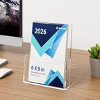 Acrylic Brochure Holder 6'' x 9'', 6 Pack, Clear Flyer Holder, Display Stand in 8.5 x 11 inches in Clear, alternate view 2
