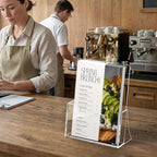 Acrylic Brochure Holder 6'' x 9'', 6 Pack, Clear Flyer Holder, Display Stand in 8.5 x 11 inches in Clear, alternate view 6