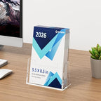 Acrylic Brochure Holder 8.5 x 5.5 Inch, 4 Pack, Bi-fold Flyer Desk Holder in 8.5 x 11 inches in Clear, alternate view 2