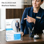 Acrylic Brochure Holder 8.5 x 5.5 Inch, 4 Pack, Bi-fold Flyer Desk Holder in 8.5 x 11 inches in Clear, alternate view 5