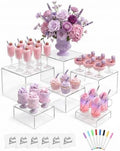 Acrylic Buffet Risers and Stand 6 Pack 9" 8" 7" 6" 5" 5" 4" 4" Clear in Clear
