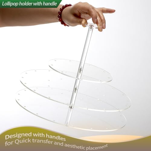 Acrylic Cake Pop Display Stand, Circle Lollipop Holder,3 TierCakepop Displaying Sweets, Cake Pops, Lollipops, alternate view