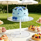 Acrylic Cake Stand, 10" Clear Mini Dessert Display for Wedding Party in Clear, alternate view 2