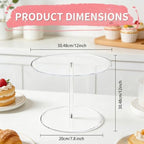 Acrylic Cake Stand, 12" Clear Mini Dessert Display for Wedding Party in Clear, alternate view 3