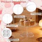 Acrylic Cake Stand, 12" Clear Mini Dessert Display for Wedding Party in Clear, alternate view 4