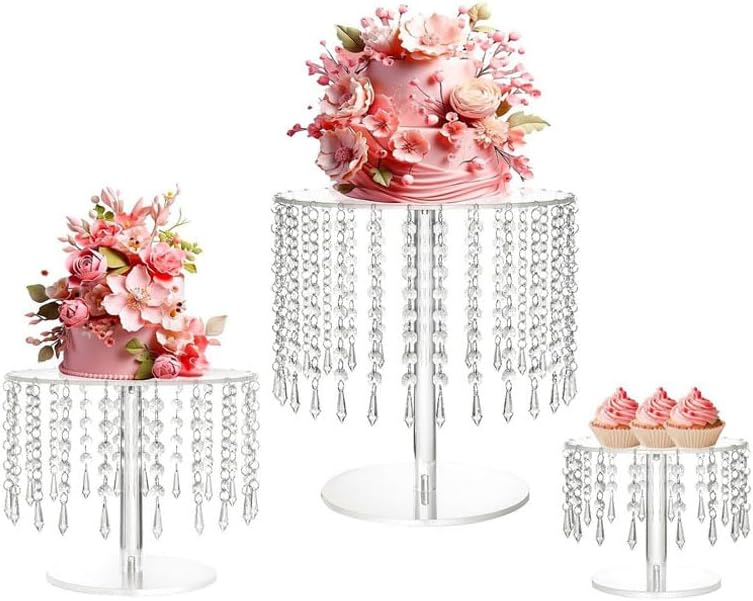 Acrylic Cake Stand, Acrylic Cake Rack Circular Cupcake Rack in Clear, alternate view 6