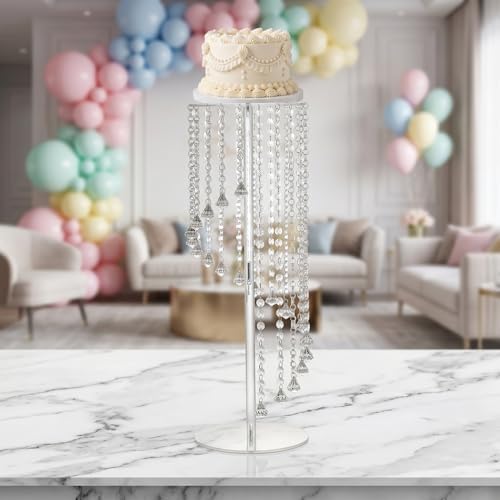 Acrylic Cake Stand, Detachable Cake Rack Circular Cupcake Rack in Clear, alternate view 2