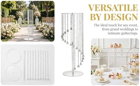 Acrylic Cake Stand, Detachable Cake Rack Circular Cupcake Rack in Clear, alternate view 5
