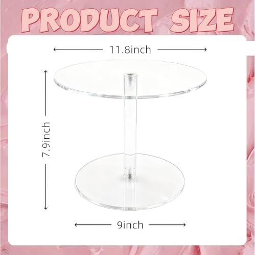 Acrylic Cake Stand for Dessert Table, 11.8 Inch Clear Round Cupcake Stand Display Riser for Birthday Party, alternate view 3