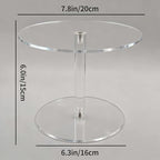 Acrylic Cake Stand for Dessert Table, 7.8 Inch Clear Round Cupcake Stand Display Riser for Birthday Party, alternate view 3